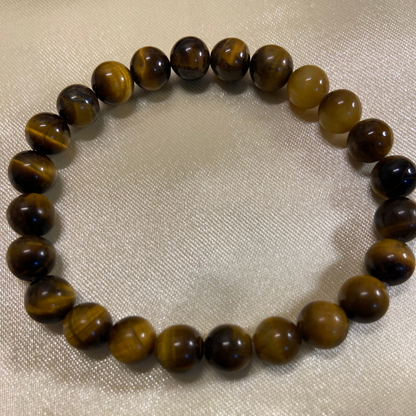 Confidence and Evil Eye Protection Bracelet - Tiger Eye Bracelet - 8mm