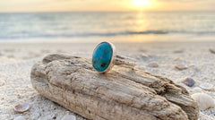 Natural Irani Firoza Ring (Turquoise) Pure Silver Ring
