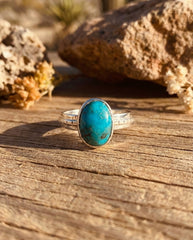 Natural Irani Firoza Ring (Turquoise) Pure Silver Ring