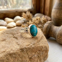 Natural Irani Firoza Ring (Turquoise) Pure Silver Ring