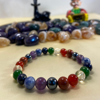 Overall Wellbeing- Seven Chakra Bracelet - 8mm