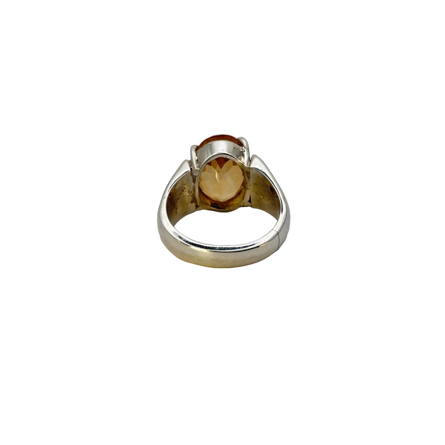 Natural Citrine (Premium Stone) Pure Silver Ring Lab Certified D3- AAA Quality Stone