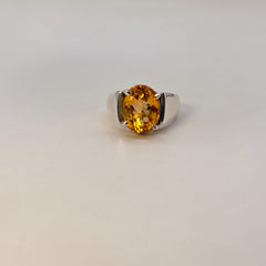 Citrine Pure Silver Ring Lab Certified D3