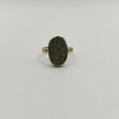 Pyrite Pure Silver Ring - D2 - Lab Tested & Certified