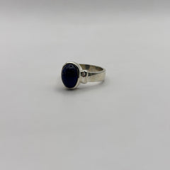 Lapis Lazuli Pure Silver Ring -D2 - Lab Tested & Certified