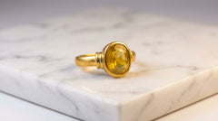 Natural Yellow Sapphire Pukhraj (Thailand) Panchdhatu Ring