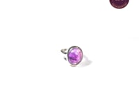 Amethyst Pure Silver Ring - Adjustable