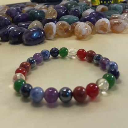 Overall Wellbeing- Seven Chakra Bracelet - 8mm